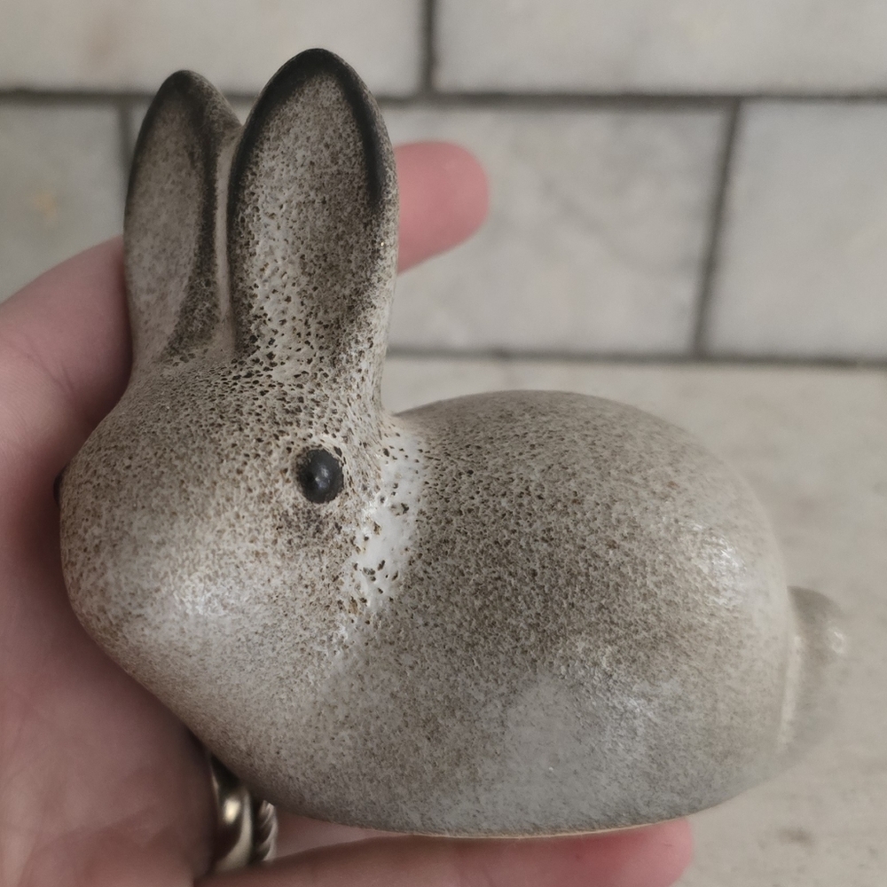 Vtg. Mcm Howard Pierce bunny rabbit Ceramic Speckle Glaze Figure - Picture 8 of 12